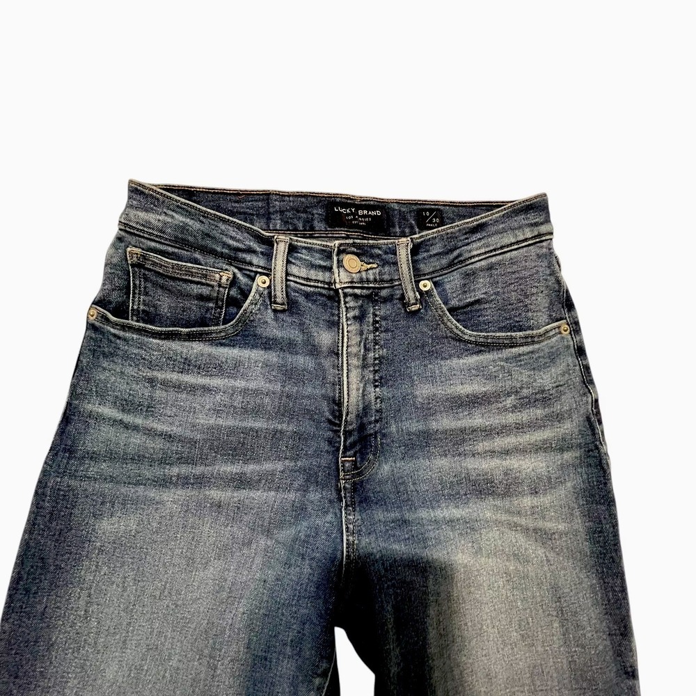 Lucky Brand Bridgette Skinny Jeans Women 10 X 30 Blue Denim High-Rise Frayed Hem - Picture 7 of 11